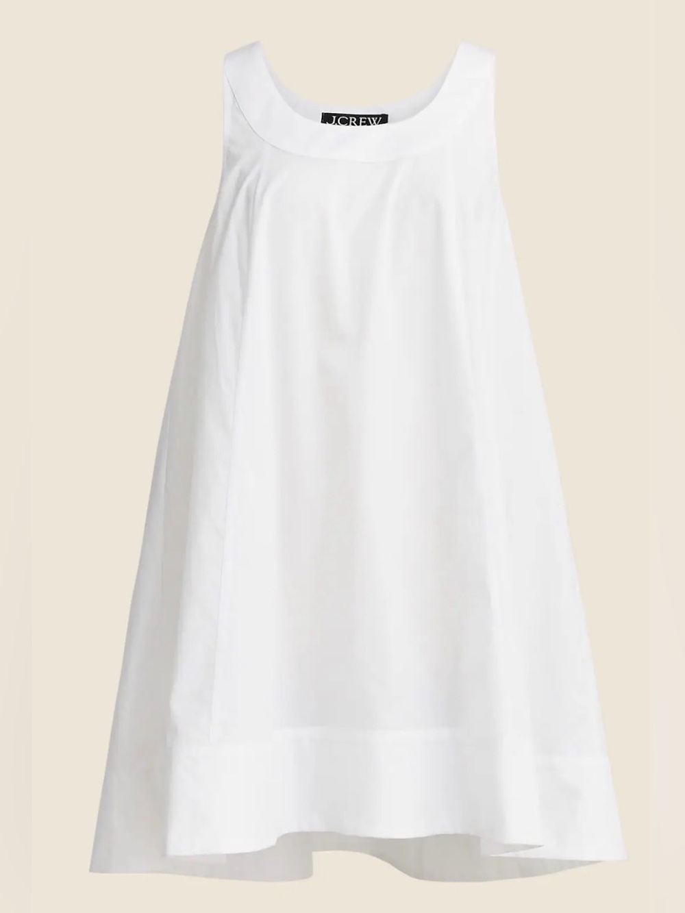 J. Crew White Scoop Neck A-Line Cotton Tank